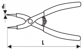EXPERT OUT CCLIPS PLIER 150MM C 0.9MM