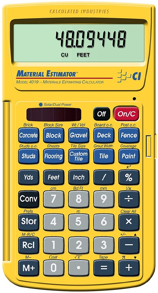 CALCULATED MATERIAL ESTIMATOR