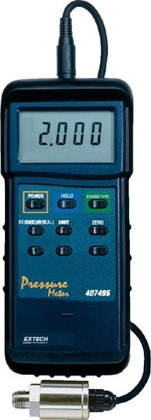 EXTECH Heavy Duty Pressure Meter with Interchangeable Transducers