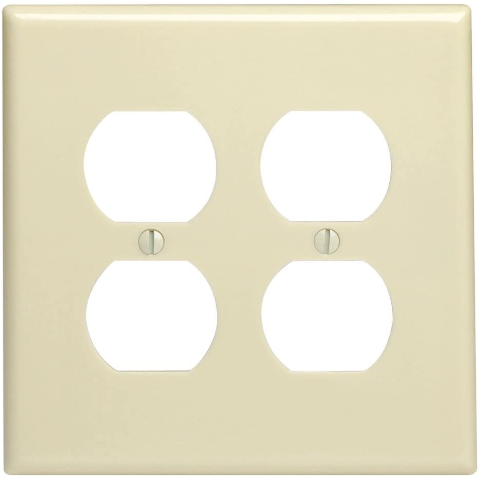 TWO GANG DOUBLE OUTLET WALLPLATE  IVORY 10X10 SPD82-W