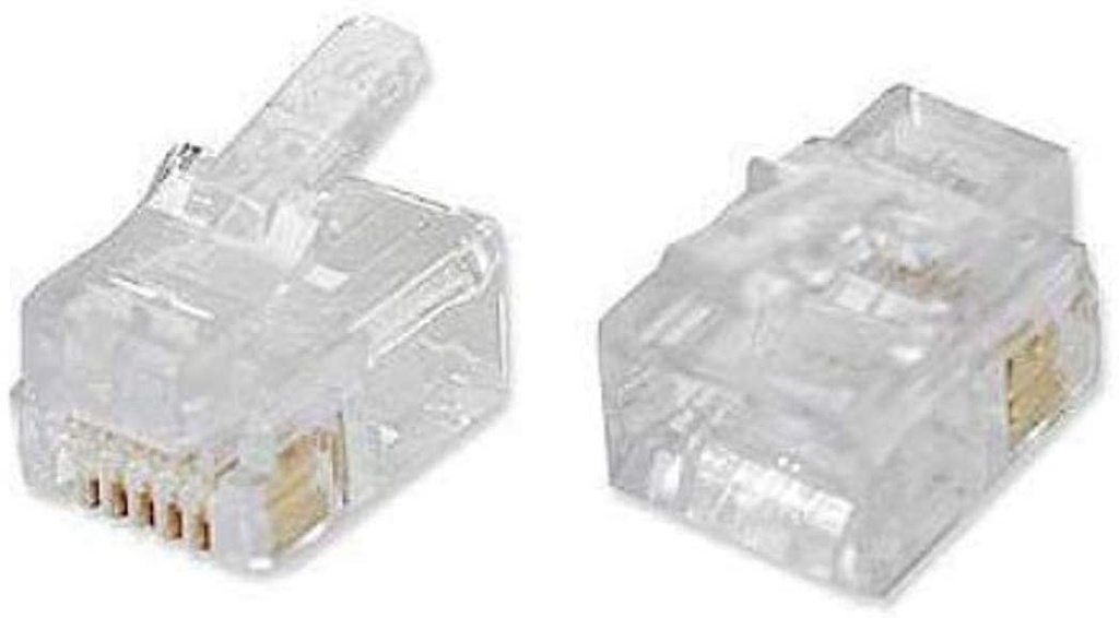 EZ-RJ12/11 Connector.  50/Clamshell.