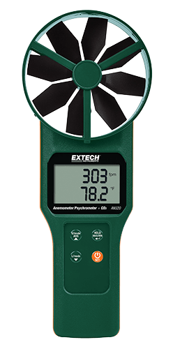 EXTECH ANEMOMETER LARGE VANE +CO2