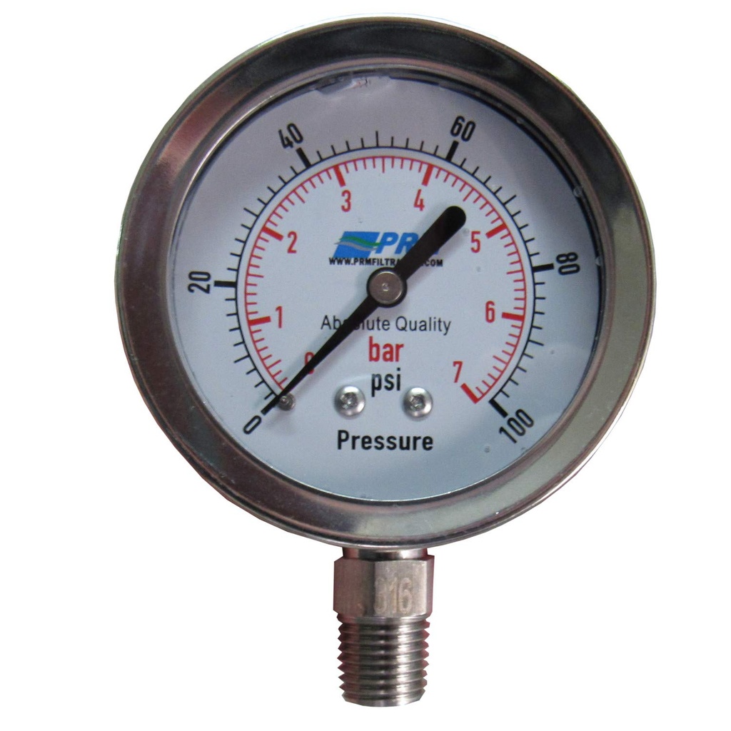 PRESSURE GAUGE 100X70KM 0-70BAR DIA 100M