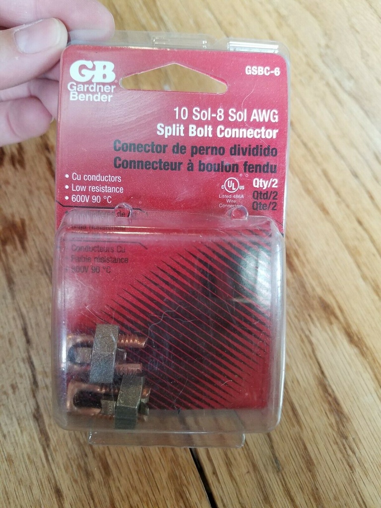 GB SPLIT BOLT CONNECTOR 10 SOL-8 SOL AWG