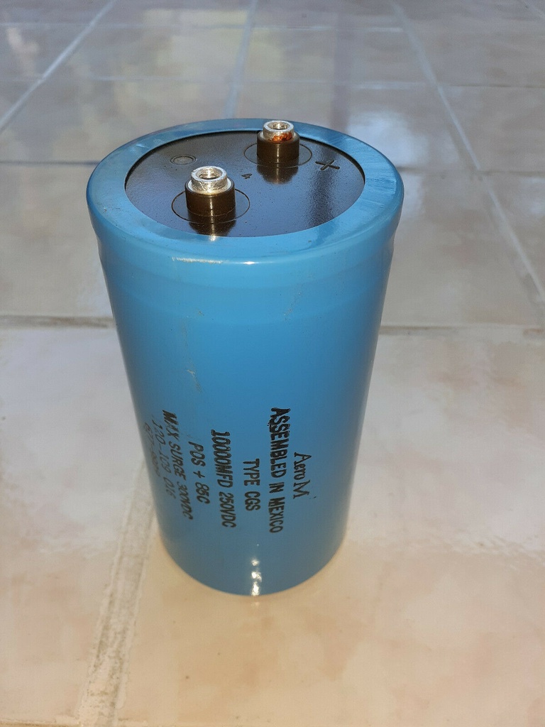 10000 MFD 250 VDC SURGE 300VDC POSITIVE 2*A8