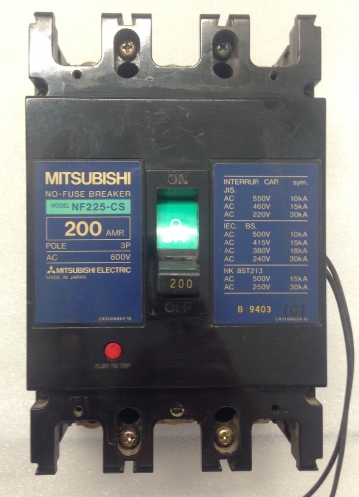 MITSUBISHI NO-FUSE BREAKER 3P NF250-CS 200A