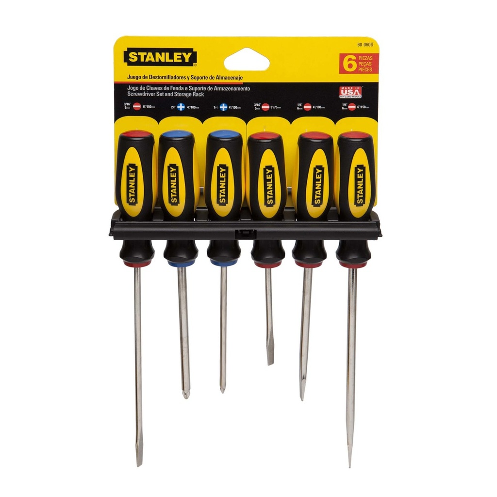 Stanley 60-060 Standard Fluted Screwdriver Set, 6-Piece