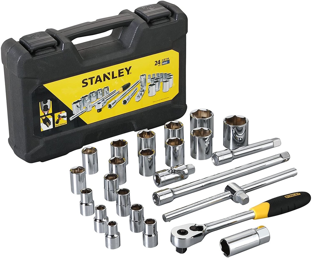 STANLEY STMT72795-8 STANLEY 1/2 INCH SQUARE DRIVE SOCKET SET 24 PCS