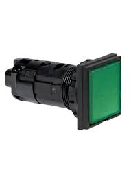 idec Pilot Lights (Assembled), Square Flush, Plastic Bezel, Green LED, 24VDC