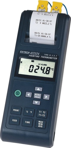 [422324] EXTECH 4 Thermocouple Dual Input Thermometer/Printer with Alarm