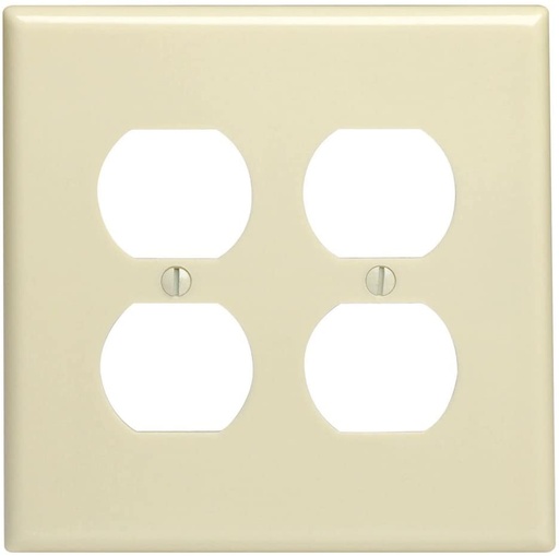 [6012215] TWO GANG DOUBLE OUTLET WALLPLATE  IVORY 10X10 SPD82-W