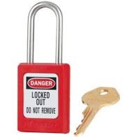 [ES-PLSP-85-KD-RED-S] LOTO PAD LOCK LONG WITH SEC LOGO