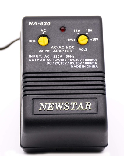 [NA-830] NEW STAR AC/DC POWER SUPPLY INPUT 220V/1000MA