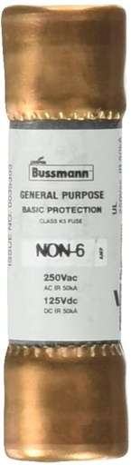 [NON-6] BUSSMANN ONE TIME FUSE 6AMP 250VOLT