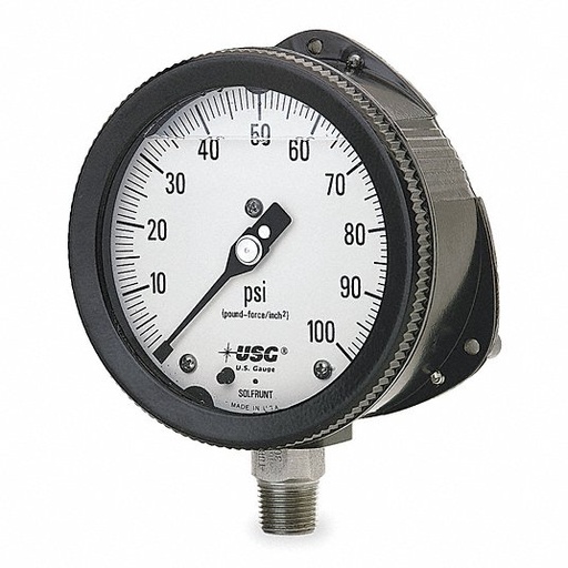 [PSI200/4] USG PRESSURE GAUGE BACK SIDE PIPE 1/2IN 100PSI