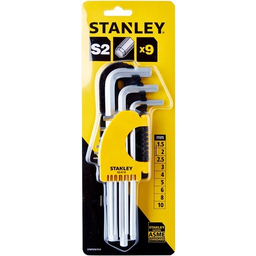 [STMT92619-8] Stanley Screw Driver 9 PC Long Hex Key Set STMT92619-8 ستانيلي طقم مفاتيح 9 قطع